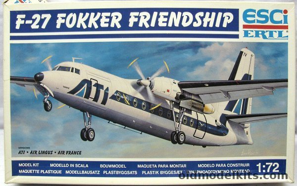 ESCI 1/72 Fokker F27-MK 400 Friendship (F-27) - Netherlands NLM City Hopper / Air France / ATI - Civil Version, 9114 plastic model kit